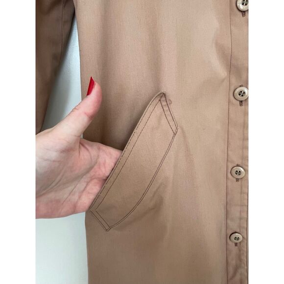70s Vintage London Fog Maincoats Trench Coat Dusty Rose A-Line Hood Womens 8P - Picture 6 of 12
